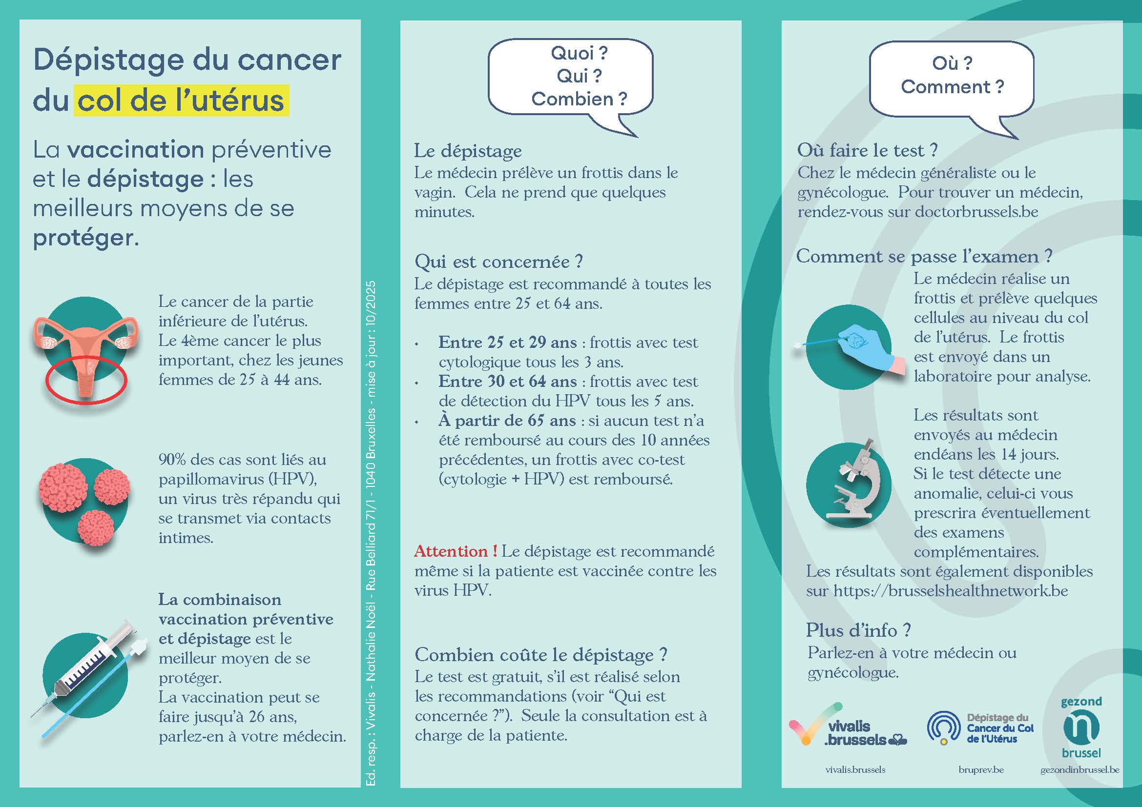 brochure dépistage du cancer du col de l'utérus